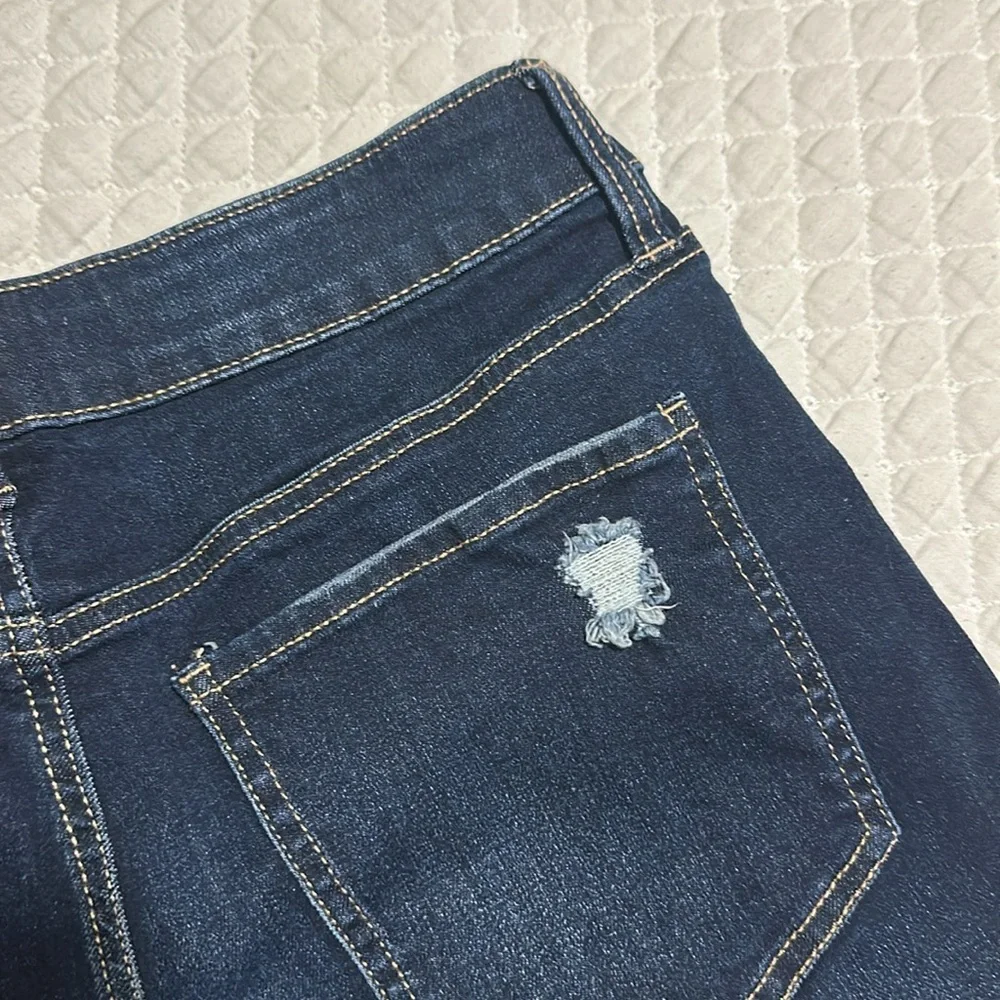 So high rise midi jean shorts